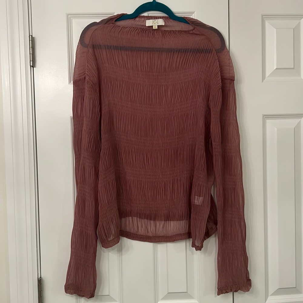 Pink Sheer Chiffon Crepe Shirt